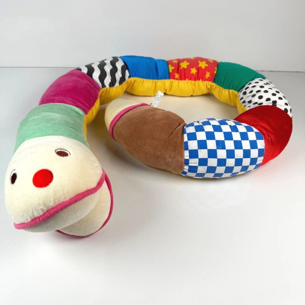 BRIO Soft Patchwork Snake Plush Vintage Sensory Toy 1993 XL 50